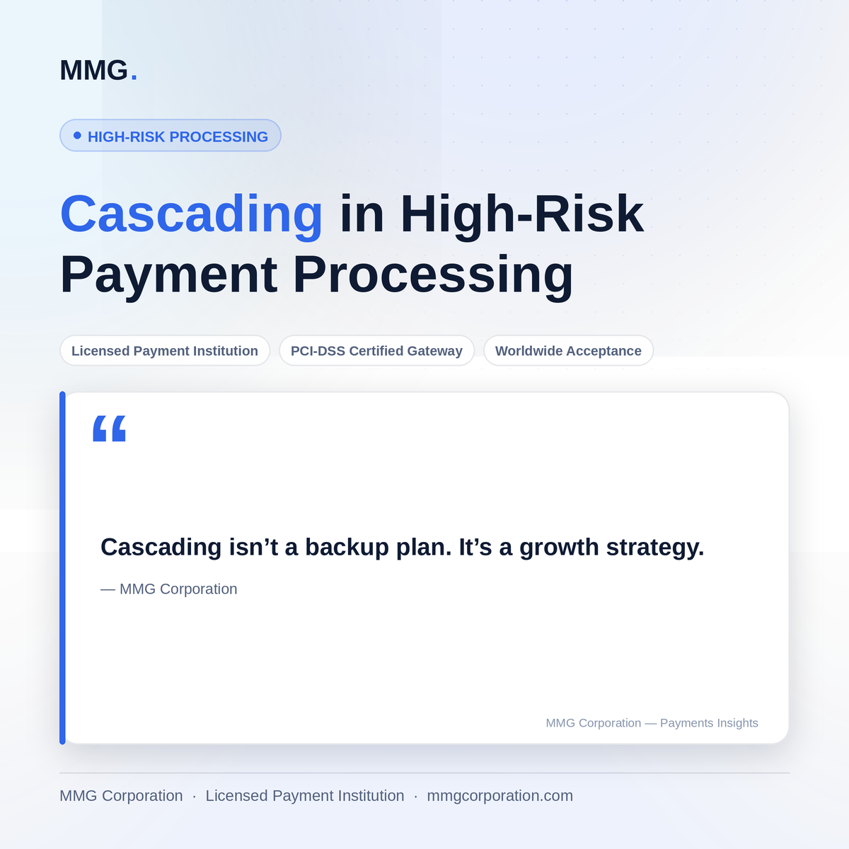 Cascading in High-Risk Payment Processing