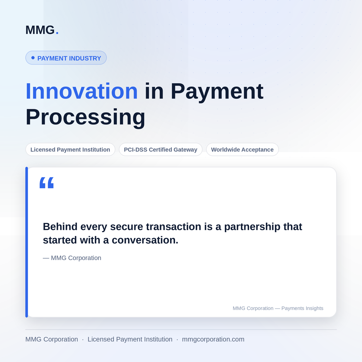 Innovation in payment processing