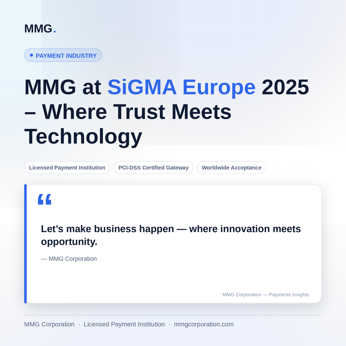 MMG at SiGMA Europe 2025 – Where Trust Meets Technology