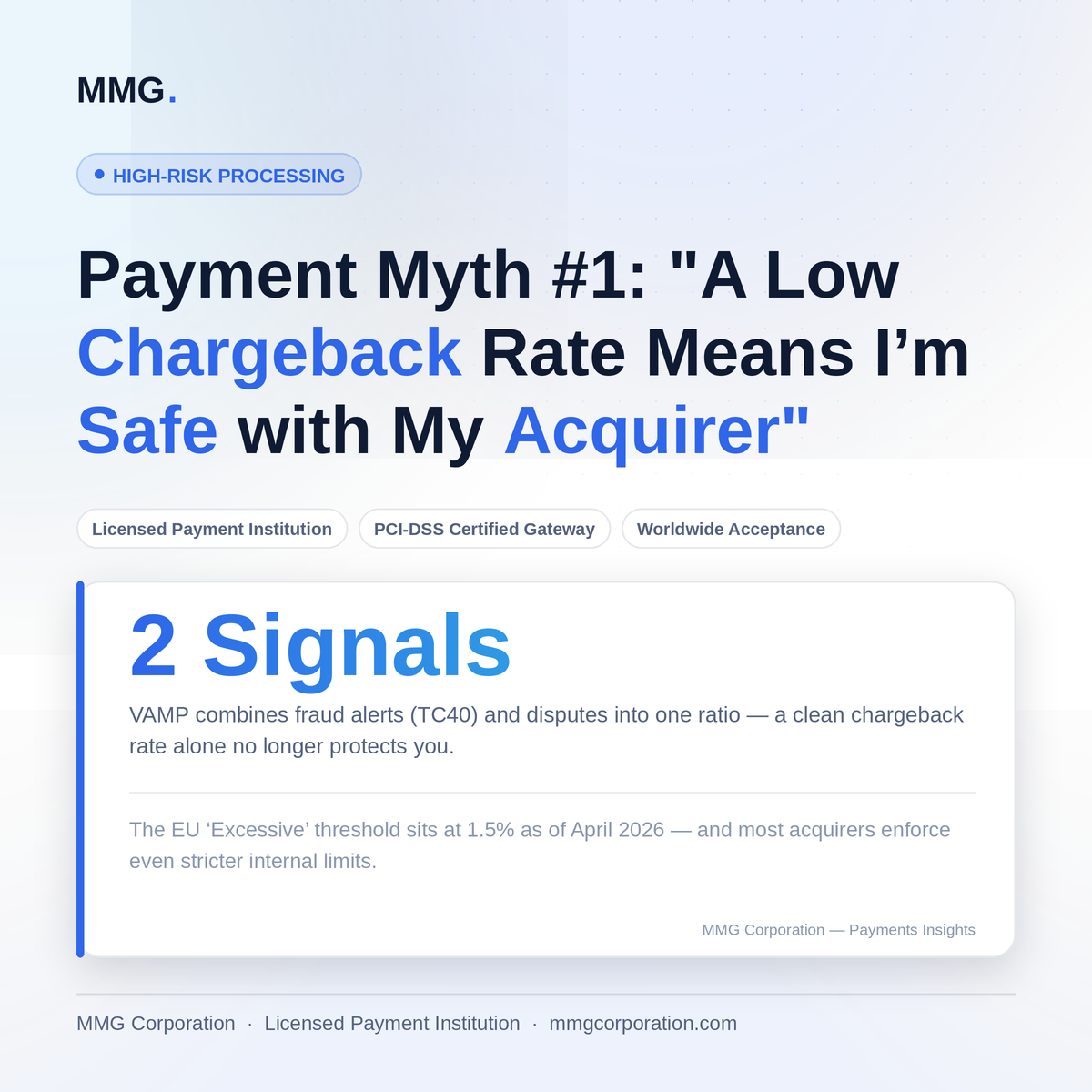 Payment Myth #1: "A Low Chargeback Rate Means I'm Safe with My Acquirer