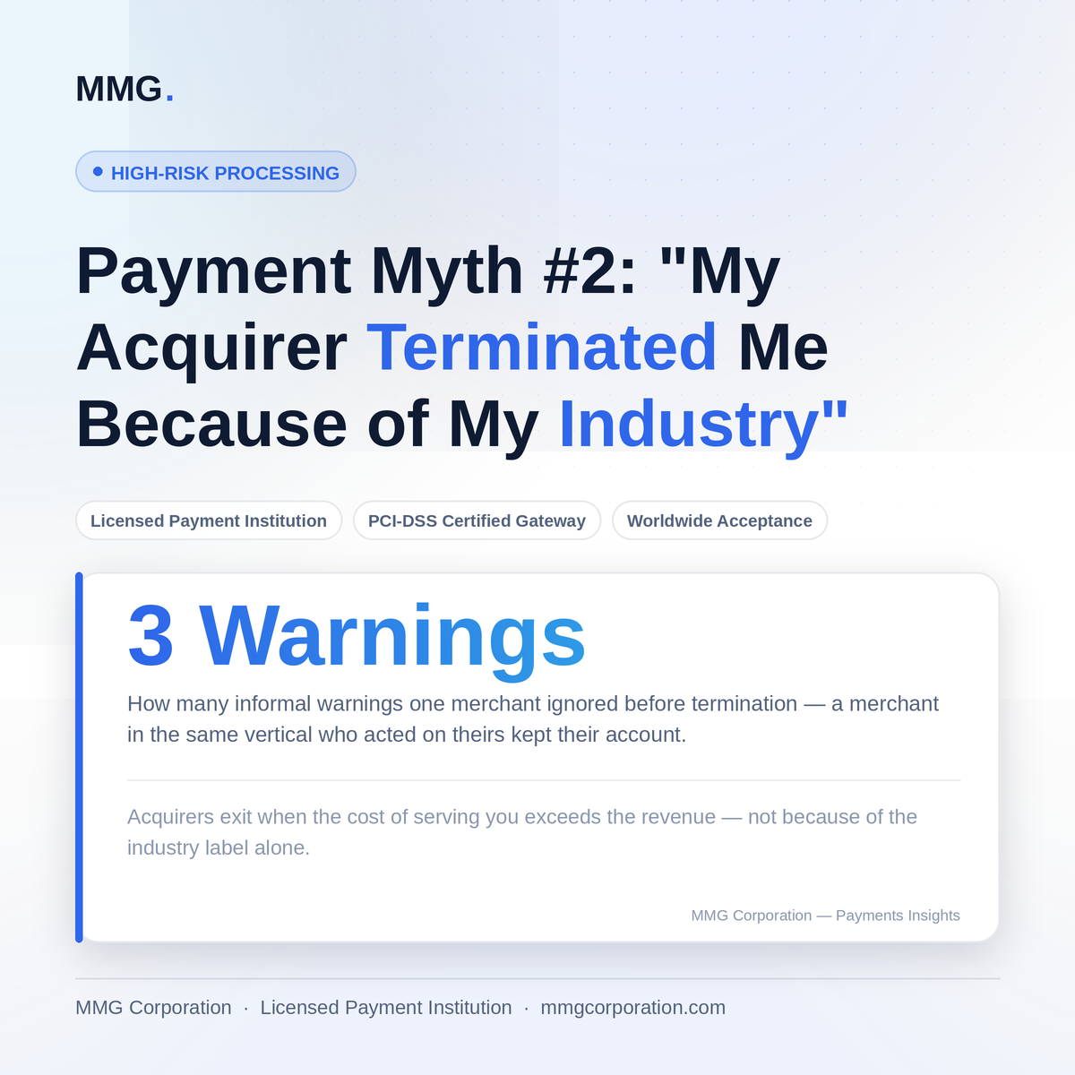 Payment Myth #2: "My Acquirer Terminated Me Because of My Industry"