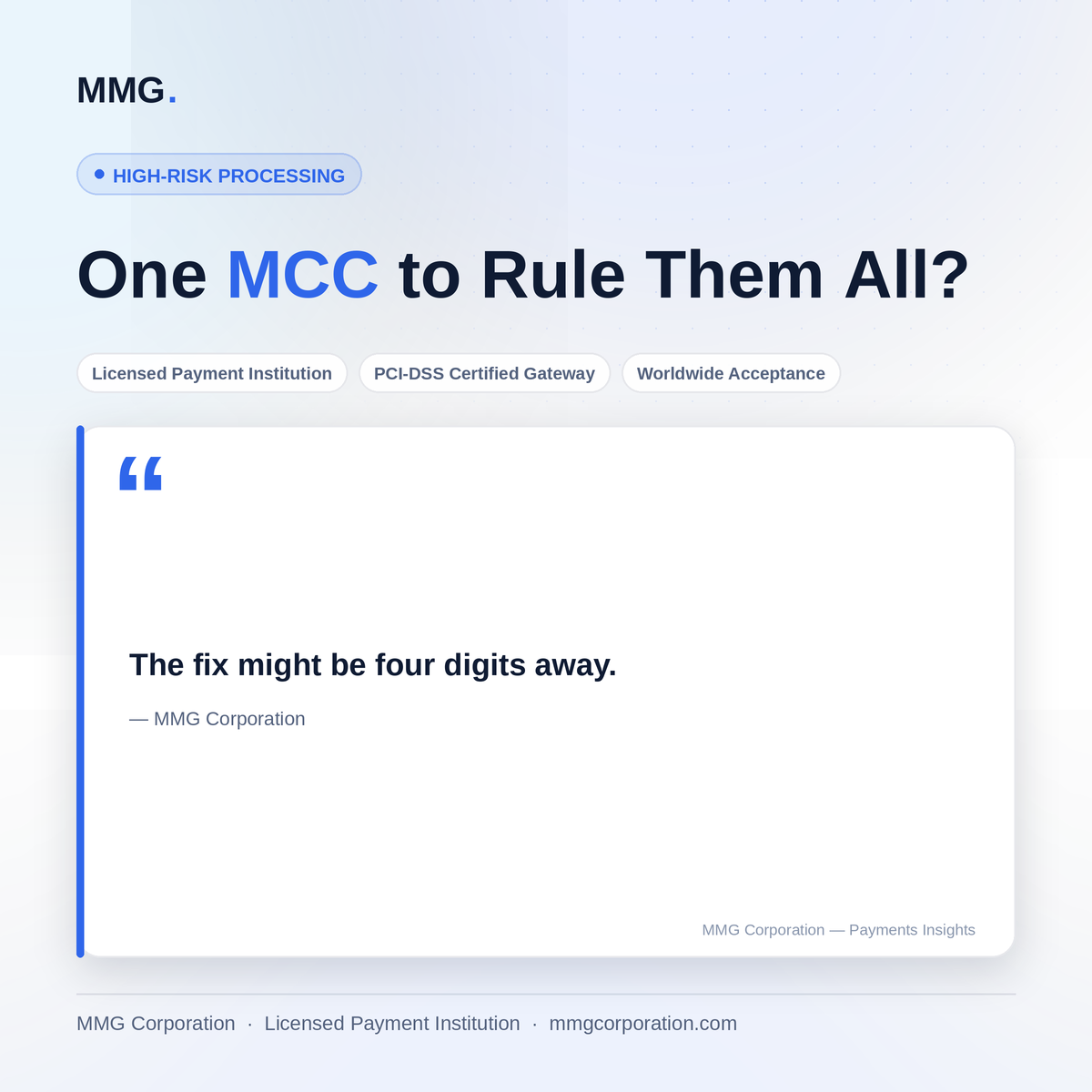 One MCC to Rule Them All?