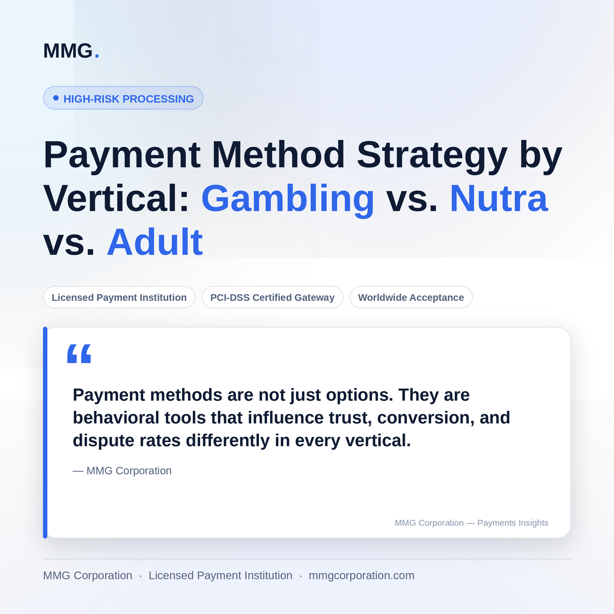 Payment Method Strategy by Vertical: Gambling vs. Nutra vs. Adult