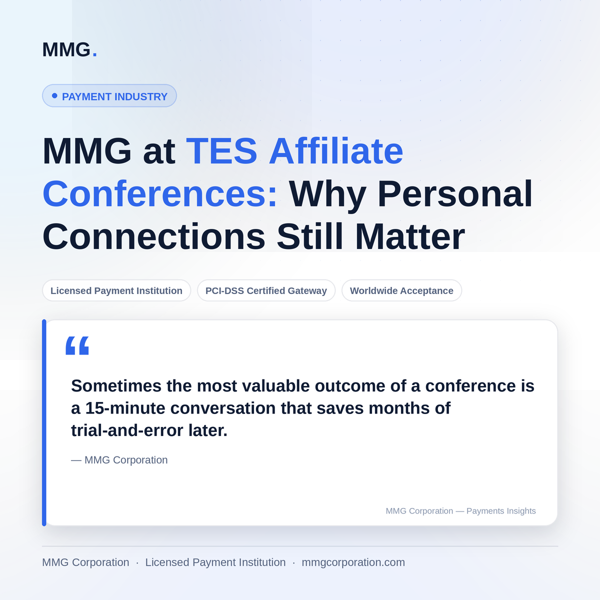 MMG at TES Affiliate Conferences