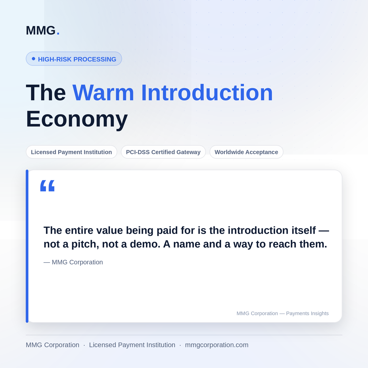 The Warm Introduction Economy